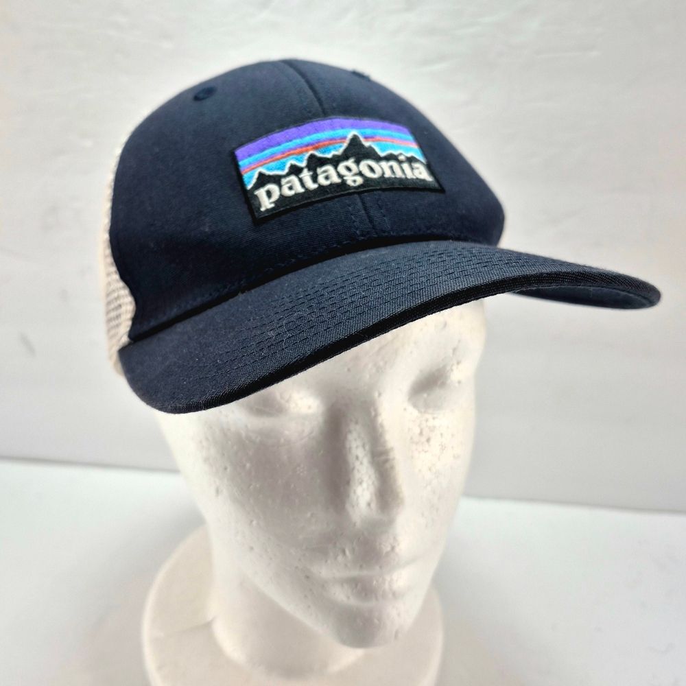 Patagonia P-6 Logo Trucker Hat Navy Blue Mesh Snapback OS Fair Trade Certified™